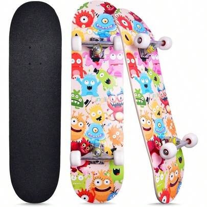 Skateboards Beginners And Adults, 31''x8'' - Layer Maple, Double Kick Concave, Fascinating Cool, SolidDurable