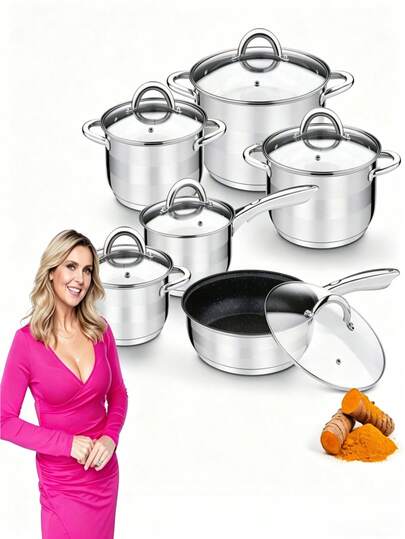 12 piezas Juego de utensilios de cocina multifuncionales de acero inoxidable, adecuado para uso doméstico, comedor y exterior. Compatible con métodos de cocción como freír, hervir y guisar. Ideal para usuarios domésticos, entusiastas de la cocina y chefs profesionales.