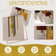 1pc Geometric Striped Plaid Print Table Runner, Modern Abstract Style Suitable For All Seasons, Artistic Linear Print Polyester Tablecloth, Long Stripe Pattern Home Decor, Creative Decoration For Festivals And Gatherings - Beige - View 8