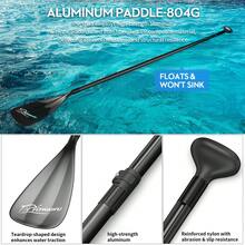 Remo de SUP FOWAWU de aluminio, remo de pie de 3 piezas, ajustable de 160 a 210 cm, remo muy ligero de 804 g para remo de pie, surf, navegación, piragüismo - Negro - Ver 6