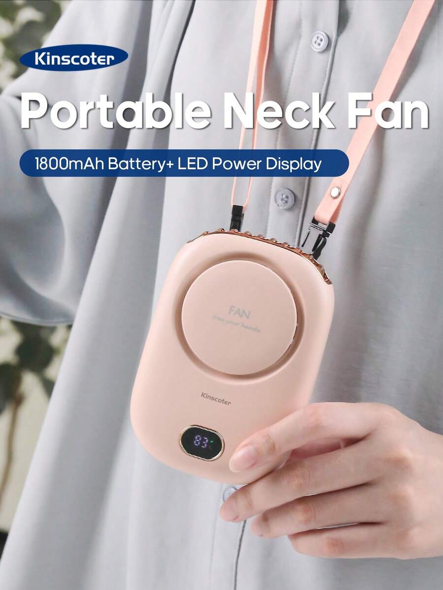 kinscoter 1PC Rechargeable 1800mAh Mini Portable Fan Camping Beach Travel Accessories Back To School Outdoor Summer Air Cooler Handheld Neck Fan Personal Waist Ventiladores
