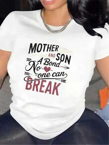 Matching Mother And Child T-Shirts For Women And Teens - Gift To Strengthen The Bond Between Mother And Child With Heart Design - Black And White Family T-Shirt - Soft Polyester T-Shirt For Mother's Day, Father's Day, Birthdays - Sizes S-3XL - Ideal For Matching Mother And Child Sets, Mom T-Shirt, Matching Family Sets, Inspirational Quote T-Shirt, Durable And Comfortable Fabric Blouses For Women - 白色 - 查看 7