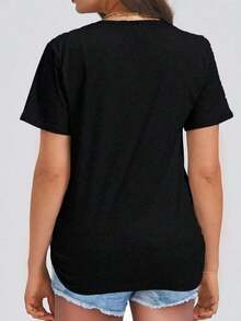 Women's Calico Cat Print T-Shirt It's A Calico Cat Thing You Wouldn't Understand Casual T-Shirt For Women Cat Lovers Fun And Original Design For Everyday Wear - 黑色 - 查看 2