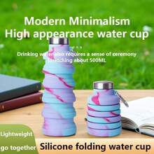Generic Collapsible Sports Water Bottle, 500ml, Silicone, Reusable, Ideal For Travel, Sports, Camping, Hiking, Climbing - 1 - View 8
