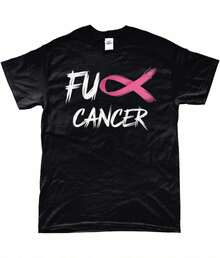 F**K Cancer: Bold Support Breast Cancer Awareness-Shirt - Black - View 1
