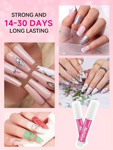 10 piezas/20 piezas/50 piezas/100 piezas Gel de uñas de secado súper rápido, de larga duración y fácil de aplicar, adecuado para acrílico y pegatinas de uñas, reparación rápida de uñas, cuidado y embellecimiento de uñas, 2g por pieza, color aleatorio - transparente - Ver 5