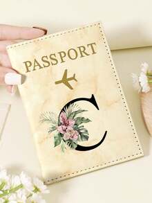 1pc A-Z 26 Letters Fashionable Letter Print Stylish Burgundy Passport Cover, Premium PU Leather Passport Wallet With Multi-Card Pockets For Credit Cards, Boarding Passes, And IDs, Compact And Portable Travel Essentials Organizer For Women, Men - Pink - View 133
