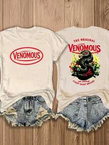 2026 New ArrivalGraphic TeesDouble-Side S Women's Red Von Ditch Dragon Floral Design Red And Green Print Fabric Soft &  Unisex Style Gifts For Spring Festival, Valentine's Day, St. Patrick's Day & World Cup-Van Dutch Dragon Print Women T Shirt Classic Americana Style Graphic100% Cottoncotton Top,Tops Women Summer,Everyday Outfits Women,Cute T ShirtsHigh Quality Tee - Màu be - Xem 13
