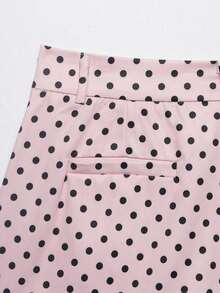 cortos de mujer de estilo retro casual con lunares, adecuados para primavera/verano - Rosa - Ver 6