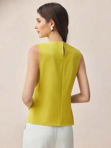 Blusa azul marino con hombros descubiertos y cintura fruncida, elegante y chic para el transporte urbano, uso diario, vintage romántico de los 90, adecuada para Navidad, Año Nuevo, fiesta de San Valentín, playa, graduación, moda, casual, ade - Amarillo - Ver 3