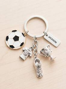 1pc Personalized Soccer Keychain,Custom Text,Keyring Football Keyring Keychains Sports Accessory With Key Ring Lucky Charm Gift Idea For Men And Women Football Fans,Custom Soccer Jewelry, Gift For Soccer Player - Multicolor - View 10