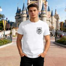 Camiseta de la Brigada de  de Princesas para Hombre, Camiseta del Reino Mágico, para Fiesta de Cumpleaños de Papá, Viajes Familiares, Camiseta con Estampado de Verano FQTL - Blanco - Ver 5