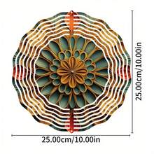 Kincir Angin Bunga Mandala 3D: Dekorasi Dalam/Luar Ruangan, Seni Halaman, Dekorasi Taman, Dekorasi Hari Thanksgiving - Patung Dinamis, Lonceng Angin Luar Ruangan (Liontin Tidak Termasuk), Gaya Acak - A - View 5
