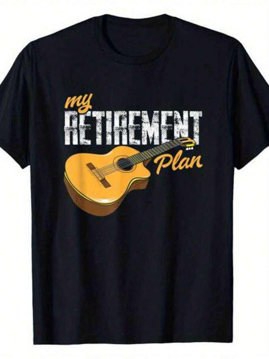 Camiseta unisex de manga corta, MyRetiroPlanRetiradoGuitarristaCamiseta-220 gramosVintageMúsicaTeeconGuitarrista&GuitarraImprimir,UnisexoRetiroFiestaConjunto de ropaInformalDesgasteparaHombres&Jugadorashombre, , , Dazymujer,romwehombres, bohochic,maestrasregalos,camisetaparaconjuntos de mujercon curvasparamu,y2k, - Negro - Ver 1