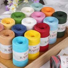 2pcs Summer Raffia Yarn Raffia Paper Handmade Woven Hat Bag DIY Crochet Cushion Handmade Yarn Ball - 2-pack - View 7