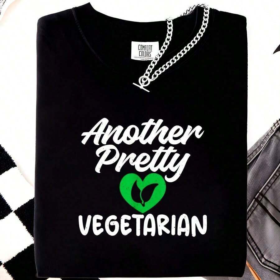 Otra bonita camiseta vegetariana para amantes de las verduras. Camiseta básica de algodón para hombre de 220 g. Comodidad inigualable. Adecuada para todas las personas, tanto mujeres como hombres. Tejido duradero de alta calidad, apto para todas las estaciones, suave al tacto pero hecho para durar. Camisetas transpirables. Conjuntos de otoño para mujer. Conjuntos de vacaciones para mujer. Disfraz de Halloween para mujer. - Negro - Ver 1