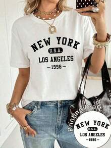 Soft, 100% Cotton, Casual Women's T-Shirt With A Round Neck And Short Sleeves, White, For Everyday Wear. Breathable Cotton T-Shirt, Goes With Everything, Great. - 白色的 - 查看 2