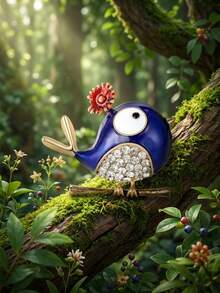 Broches de pájaro en rama de esmalte - Alfileres de animales clásicos para accesorios de joyería casual de fiesta para mujeres / Regalos para amigos Insignias Decoración - Pájaros en las ramas - Ver 8