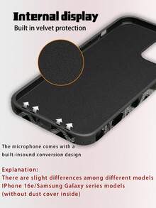 1 chiếc ốp lưng điện thoại bằng da mềm bóng hình thoi, chống sốc, phù hợp với Apple 17 Pro Max/16 Pro Max/16 Plus/13 Pro Max/14 Pro Max 13 14 11 12 Pro 11/15 Pro, Galaxy S24 Ultra, thiết kế lỗ loa, quà tặng ngày lễ - màu đen - Xem 10