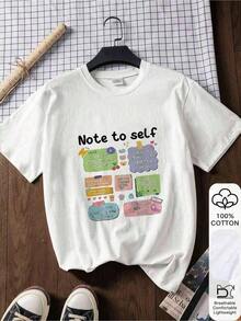 Summer Tops 2026, Vintage Short Sleeve T-Shirt, Loose And Comfortable, Women's Summer Clothes, Women's T-Shirts, Round Neck, 100% Cotton, Soft Fabric, Short Sleeve, Breathable And Cool - 白色 1 - 查看 3