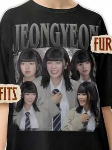 Limited Edition Jeongyeon T-Shirt - Vintage Graphic Jeongyeon T-Shirt - Retro Jeongyeon Merchandise - Official Jeongyeon Concert T-Shirt - 黑色 - 查看 1