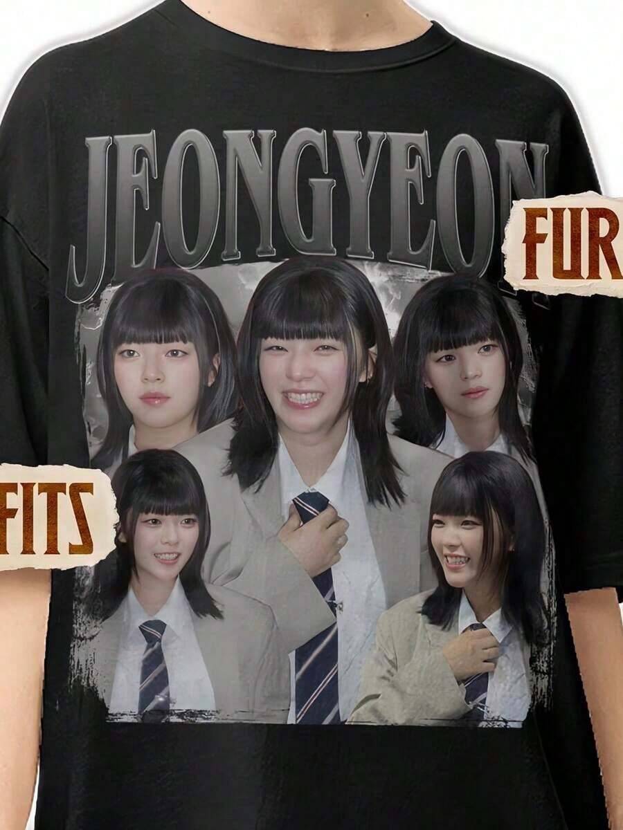 Limited Edition Jeongyeon T-Shirt - Vintage Graphic Jeongyeon T-Shirt - Retro Jeongyeon Merchandise - Official Jeongyeon Concert T-Shirt - 黑色 - 查看 1
