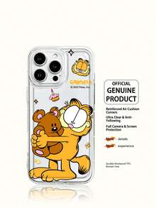 加菲猫手机壳轻巧防滑，防摔耐用，适用于iPhone 17/17Air/17Pro/17ProMax/11/12/13/15/16Pro/16ProMax/14Plus/15Plus/16Plus/15Pro/16ProMax/XR等卡通动漫手机。这款手机壳包装精美，是馈赠亲朋好友的理想节日礼物。 - 無色 - 查看 1