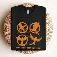 Camiseta de Mujer con Estampado de Emblemas de Hunger Games - Negro - Ver 3