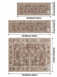 DAJIANG 1pc Large Washable Area Rug, Vintage Bohemian Style Carpet For Hallway, Living Room, Foldable, Soft & Comfortable, Non-Slip Washable, Suitable For Living Room, Kitchen, Bedroom, Study, Bedside, Home Decor, Holiday Room, Bathroom, Kitchen Decor - Multicolor - View 5