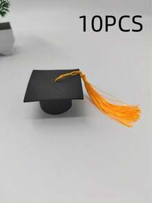 10/5pcs Creative Gold Tassel Graduation Cap - Fashionable Women's Graduation Party & Photography Props, Doctoral Cap Decor Suitable For Graduation Season Cakes, Holiday Bachelor Cap Decorations - Multicolor - View 8