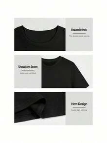 Vintage Style "We Need A Hero" Band Graphic T-Shirt, Casual Crew Neck, Short Sleeve, Regular Fit, All Seasons Casual T-Shirt | Bold Graphic Design T-Shirt | Comfortable Fit, Band T-Shirts, Cotton T-Shirt - 黑色 - 查看 5