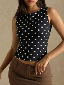 Camiseta de tirantes ajustada a rayas para mujer, ropa de verano y otoño para mujer, ropa de invierno para mujer, disfraces de Halloween, top marrón, top a rayas - Negro - Ver 5
