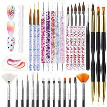 LANDOT 31件套美甲工具套装，包含美甲笔、点钻笔、除尘刷、长条笔、绘图笔，适用于美甲设计 - 杏色 - 查看 8
