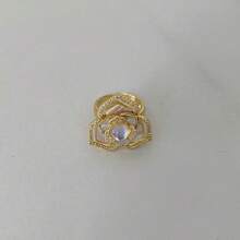 1 pieza Joya de diseño artístico de alta gama con aleación de cobre enchapada en oro/plata/colores y circonita, adecuada como regalo del Día de San Valentín y para uso diario - Dorado - Ver 6