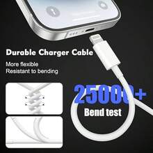Câble de données USB C vers Lightning PD, câble de charge rapide compatible avec 17/17pro/16pro/16/15/15pro/ Blanc 1m - Blanc - Voir 4