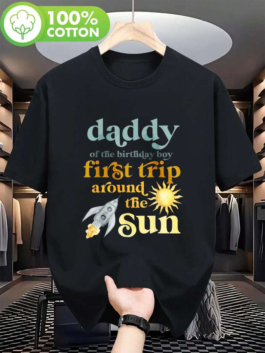 Nueva camiseta de manga corta para mujer de 180g,% algodón - Camiseta casual versátil con estampado de verano para hombre - Camiseta con estampado de verano para parejas - Unisex - Regalo para vacaciones - Negro - Ver 1