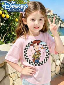 DisneyCasual Style Men's T-Shirt Toy Story Character Print Summer Wear For Kids And Teens Gift - Pink - View 1