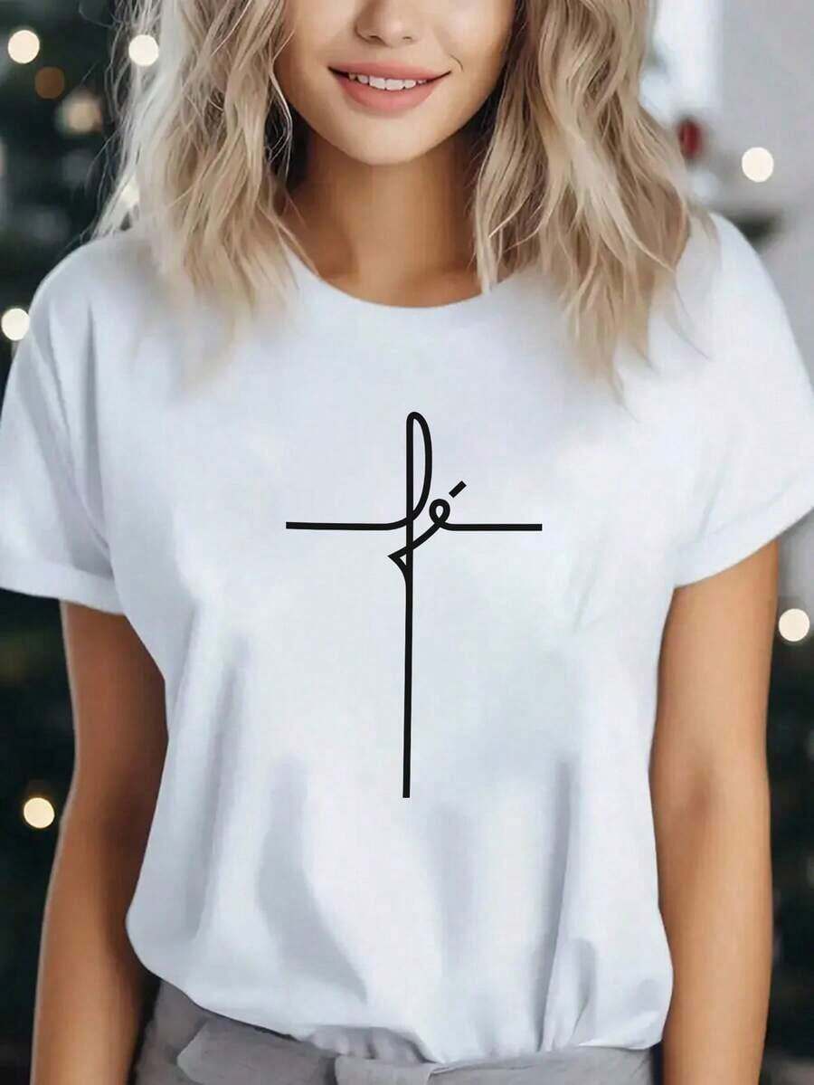 Camiseta de Mujer con Estampado Creativo, Adecuada para Todas las Temporadas, Elegante, Sencilla, Casual, Cómoda, Suave, Perfecta para Fitness y Actividades al Aire Libre, Versátil y a la Moda para Uso Durante Todo el Año.