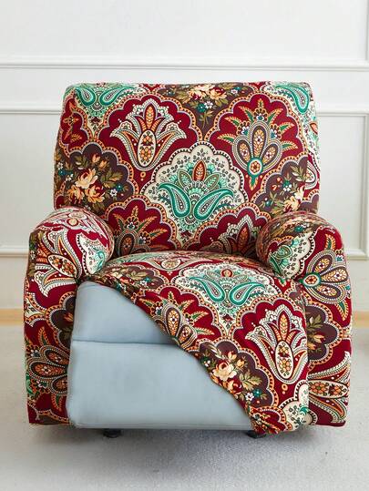 4/6/8pcs Paisley Pattern Recliner Chair/Sofa Covers, Printed Stretch Sofa Slipcovers For Living Room, Office, Home Decor, Fit For Single, 2-Seater, 3-Seater Recliner Sofa