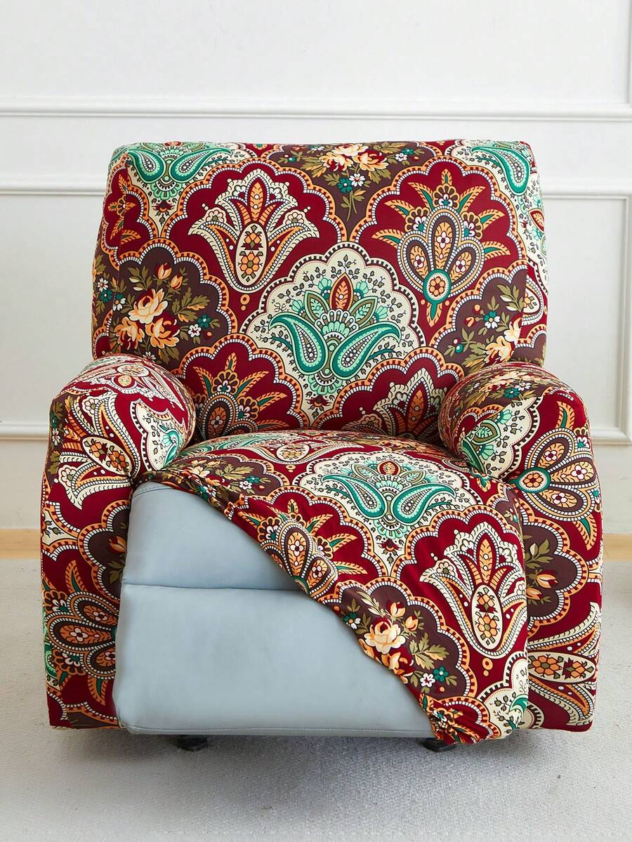 4/6/8pcs Paisley Pattern Recliner Chair/Sofa Covers, Printed Stretch Sofa Slipcovers For Living Room, Office, Home Decor, Fit For Single, 2-Seater, 3-Seater Recliner Sofa - Multicolor - View 1