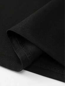 Camiseta de Manga Corta con Estampado de Dibujos Animados para Mujer, Cuello Redondo, Ajuste Holgado y Básico de Moda para Verano - Negro - Ver 3