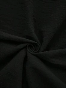Vestido casual diario de encaje y parches para mujer, primavera y verano - Negro - Ver 7