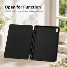 1pc Solid Color Shock-Proof Tablet Protective Case, Suitable For IPad 10th Gen 10.9" And A16 11", TPU Protective Shell With Built-In Pencil Slot, Tri-Fold Stand And Auto Wake/Sleep Function - Black - View 2