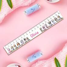 Personalized Acrylic Ruler | Vibrant Illustrated Design, Durable, Ideal For Students And Teachers, Modern Design, Fun Graphics, High-Quality Craftsmanship, Suitable For Boys And Girls - A - View 2