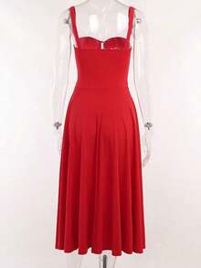 Mujeres Temperamento Moda Senior Sentido Francés Tirantes Suave Viento Vestidos Largo Dividido, Mujeres Temperamento Elegante Sexy Tirantes Vestido Elástico, conjuntos elegantes de mujer falda,Suave y Cómodo Tejido Agradable a la Piel, Adecuado para Banquetes, Asistir a Eventos, Hospedaje, Playas, Viajar Sesiones de Fotos, Fotografía de Calle, Trabajo y Uso Casual Diario. - Azul marino - Ver 9
