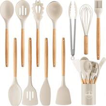 12pcs Silicone Kitchenware Set, Kitchen Utensil Set, Cooking Tool Set, Tableware Set, Washable Modern Cookware, Kitchen Gadgets, Houseware Tools, Kitchen Essentials, Kitchen Accessories - Multicolor - View 11