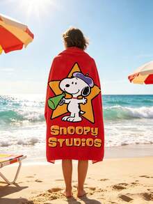 Khăn tắm biển Snoopy bán chạy nhất, chất liệu sợi siêu mịn, khăn tắm biển hoạt hình cho trẻ em, khăn thấm hút tốt cho mùa hè bên bờ biển. - hình chữ nhật - Xem 1