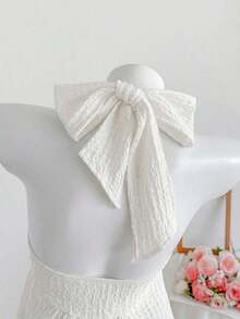 Top de tirantes con estampado de lunares marrones y detalle de nudo en la espalda para mujer, adecuado para verano, vacaciones de primavera, ceremonia de graduación, fiesta de boda, vacaciones elegantes, playa casual, estilo Y2K lindo y sexy y - Blanco - Ver 3