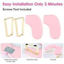 Professional Manicure Hand Pillow, PU Leather Cleanable Non-Slip, High-Density Foam Support, U-Shaped Design For Convenient Nail Lamp Storage, Suitable For Home And Salon, Detachable And Stackable Wrist Pad - Pink - View 7