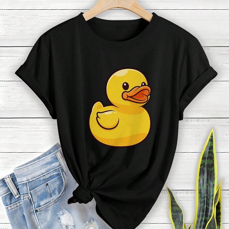 Women's Elegant Round Neck T-Shirt With Animal Print In Polyester For Spring/Summer